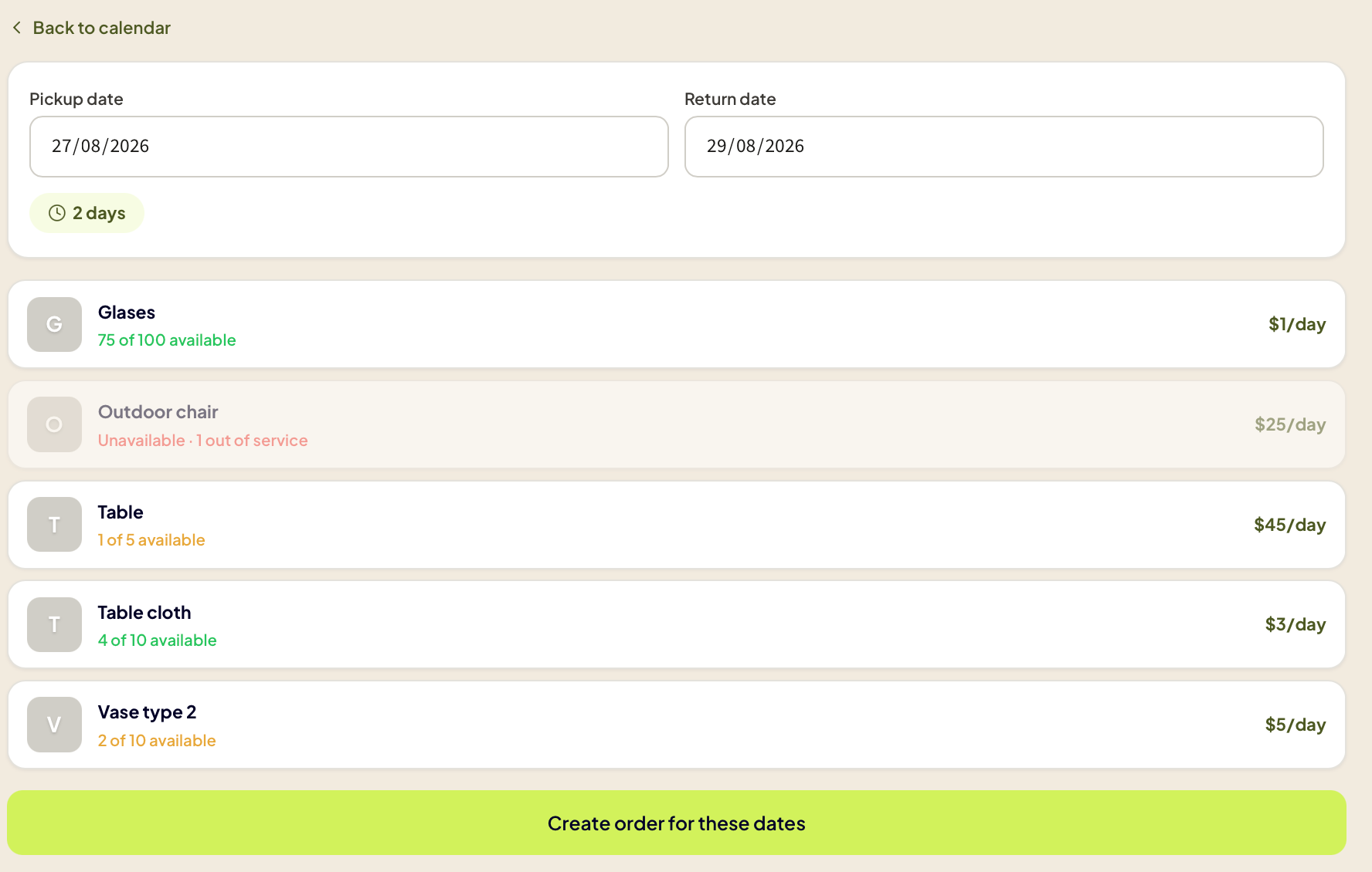 calendar check view kiryo